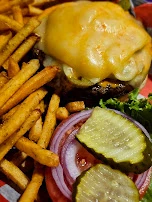 Elk Meat Cheeseburger