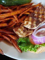 Grilled Chicken Sandwich with Sweet Potato Fries